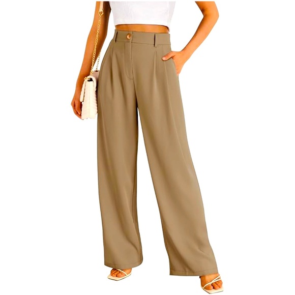 Pants - Wide Leg Dress Pants Women's High Waisted Dressy Trousers